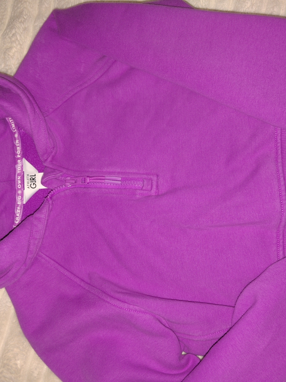 Athleta Girl Half-Zip Pullover - Bright Magenta Scuba Size 8-10 Like New